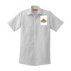 Short Sleeve Striped Industrial Work Shirt Thumbnail