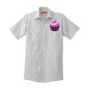 Short Sleeve Striped Industrial Work Shirt Thumbnail