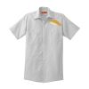Short Sleeve Striped Industrial Work Shirt Thumbnail