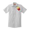 Short Sleeve Striped Industrial Work Shirt Thumbnail