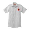 Short Sleeve Striped Industrial Work Shirt Thumbnail
