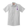 Short Sleeve Striped Industrial Work Shirt Thumbnail