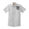 Short Sleeve Striped Industrial Work Shirt Thumbnail