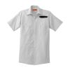 Short Sleeve Striped Industrial Work Shirt Thumbnail